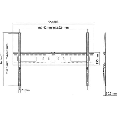 Βάση τηλεόρασης SUPERIOR 60-100 FIXED EXTRA SLIM